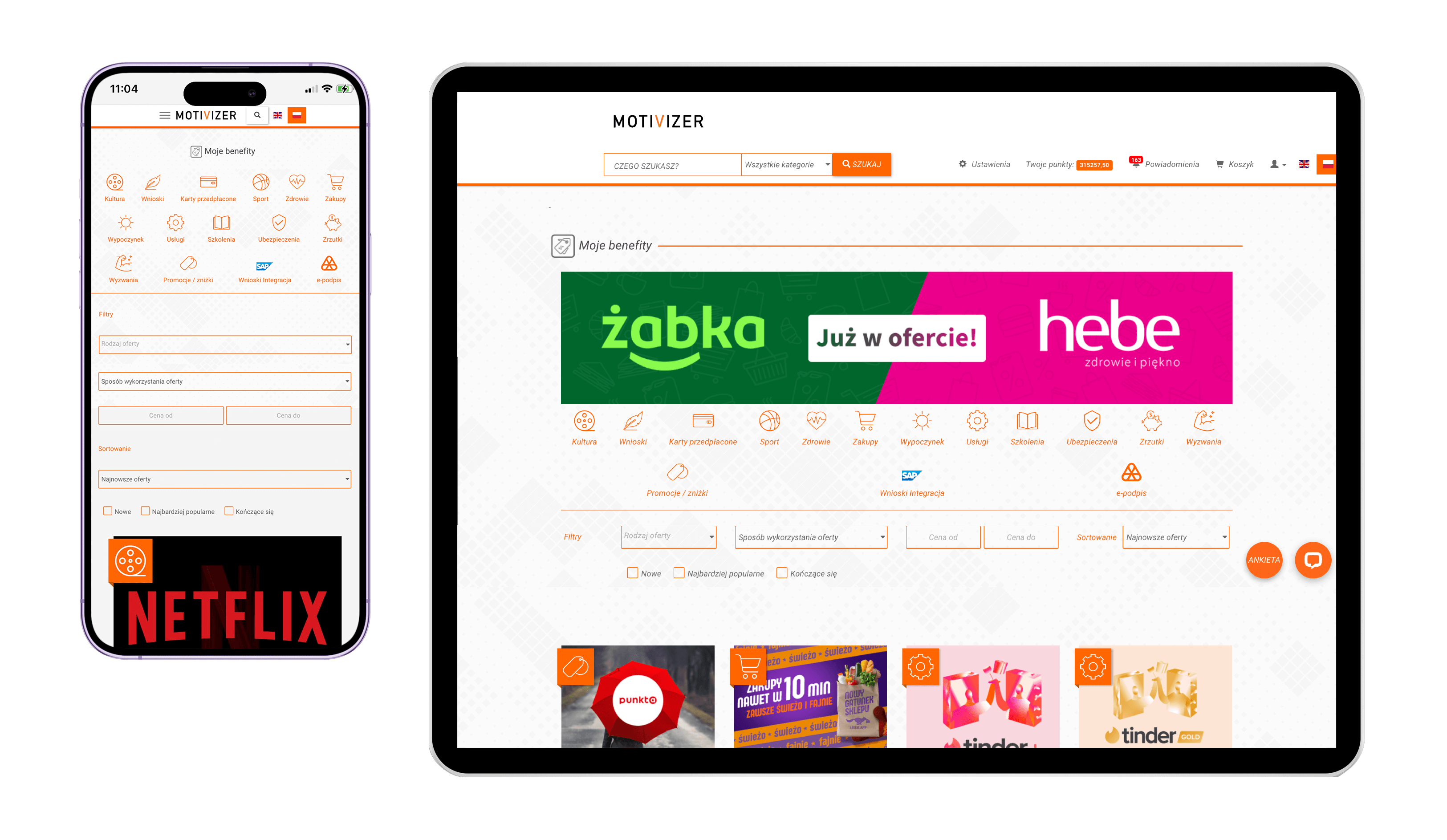 Motivizer interface before redesign